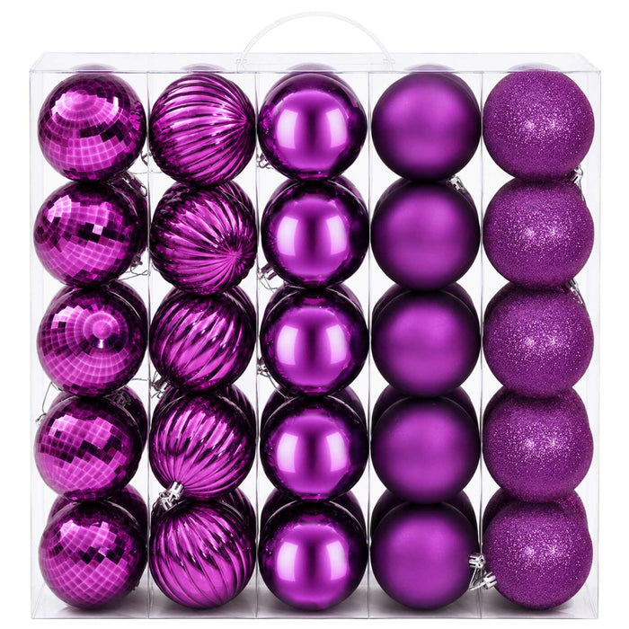 Set de globuri de Crăciun 50 buc. Violet 8 cm Polistiren WALTI