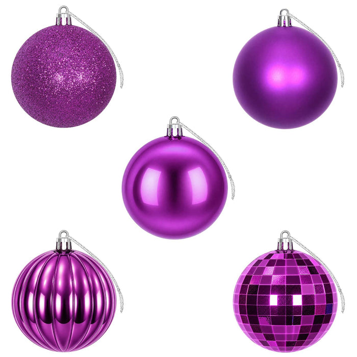 Set de globuri de Crăciun 50 buc. Violet 8 cm Polistiren WALTI