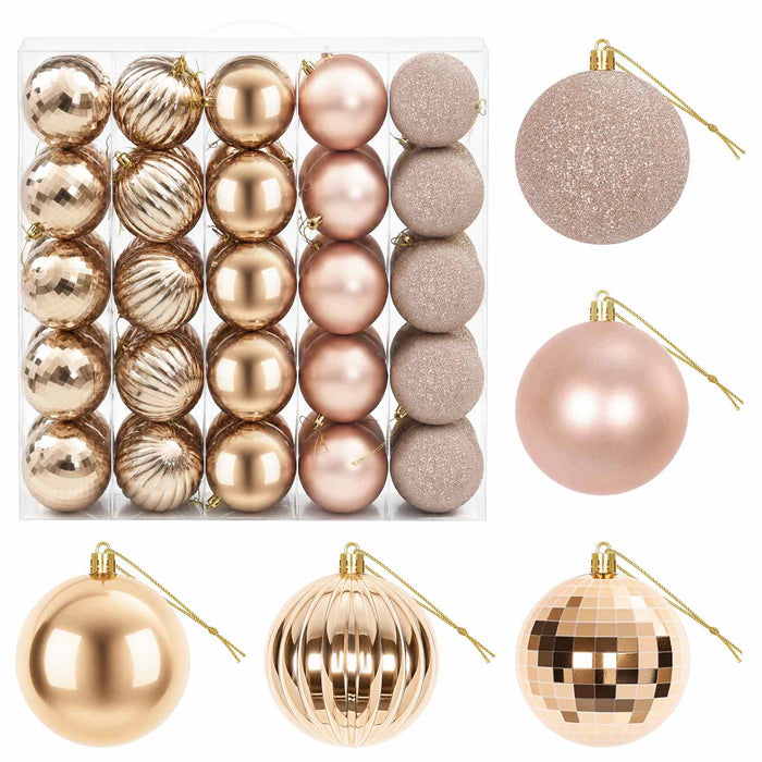 Set de globuri de Crăciun 50 buc. Rose Gold 8 cm Polistiren - WALTI WALTI