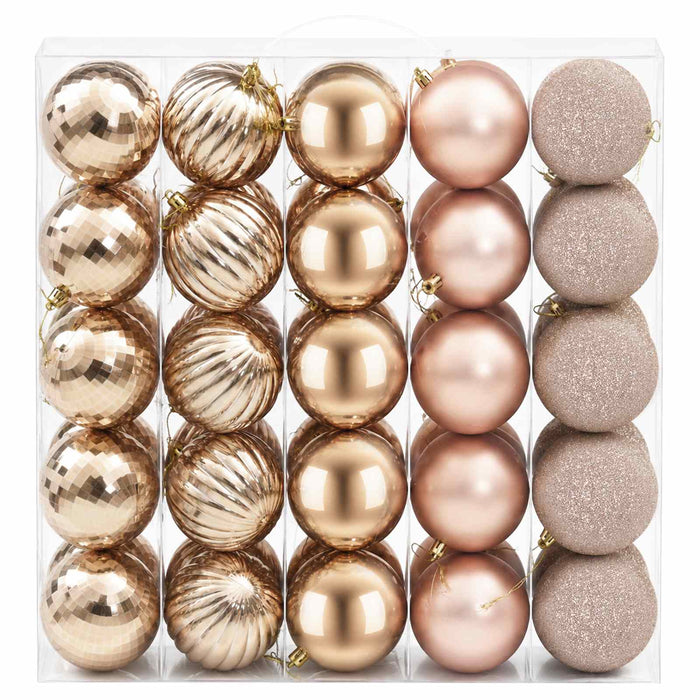 Set de globuri de Crăciun 50 buc. Rose Gold 8 cm Polistiren - WALTI WALTI