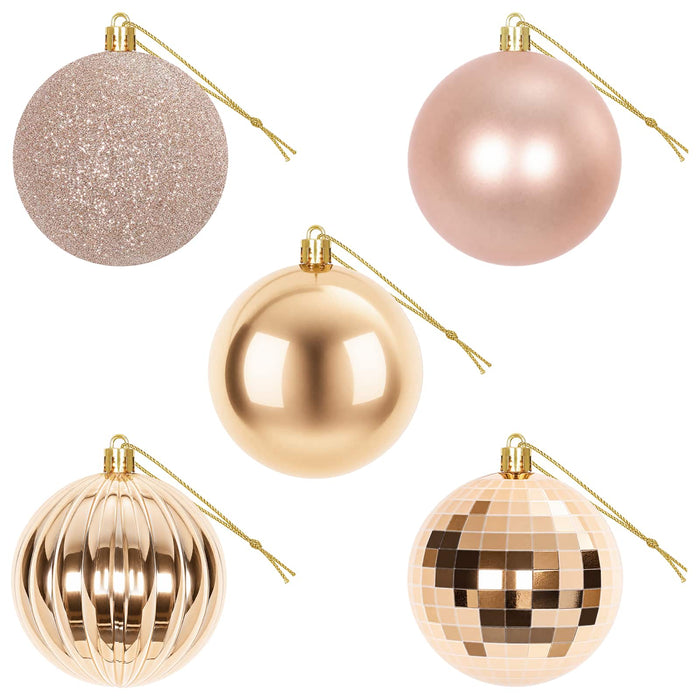 Set de globuri de Crăciun 50 buc. Rose Gold 8 cm Polistiren - WALTI WALTI
