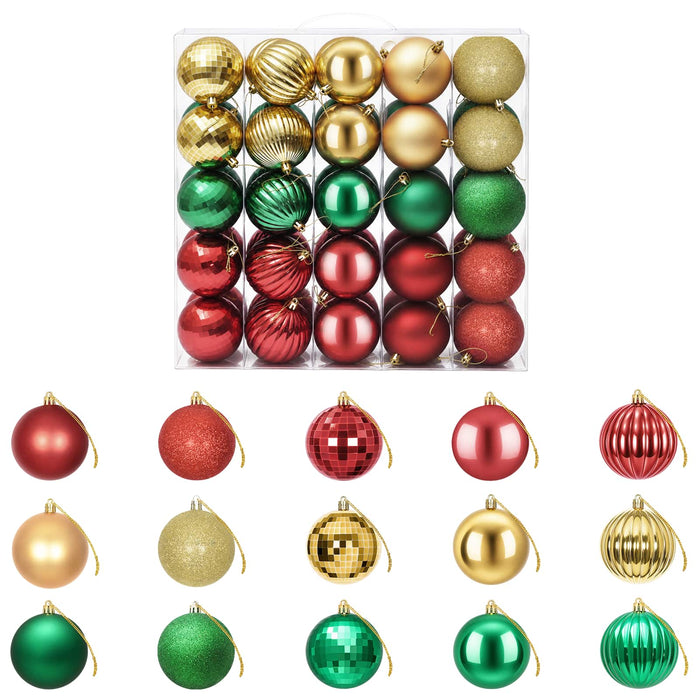 Set de globuri de Crăciun 50 buc. Roșu, auriu și verde 8 cm - WALTI WALTI