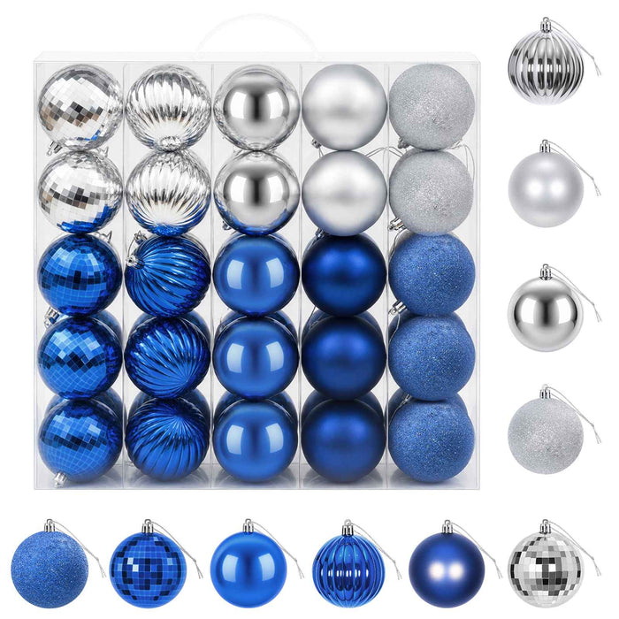 Set de globuri de Crăciun 50 buc. Albastru și argintiu 8 cm - WALTI WALTI
