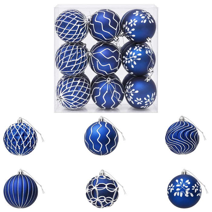 Set de globuri de Crăciun XL 18 buc. Albastru și Alb 8 cm - WALTI WALTI