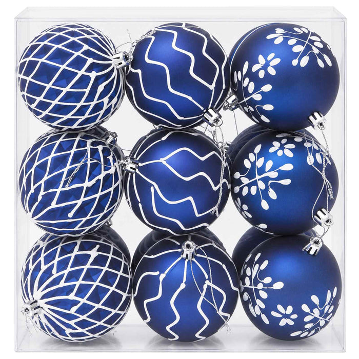Set de globuri de Crăciun XL 18 buc. Albastru și Alb 8 cm - WALTI WALTI