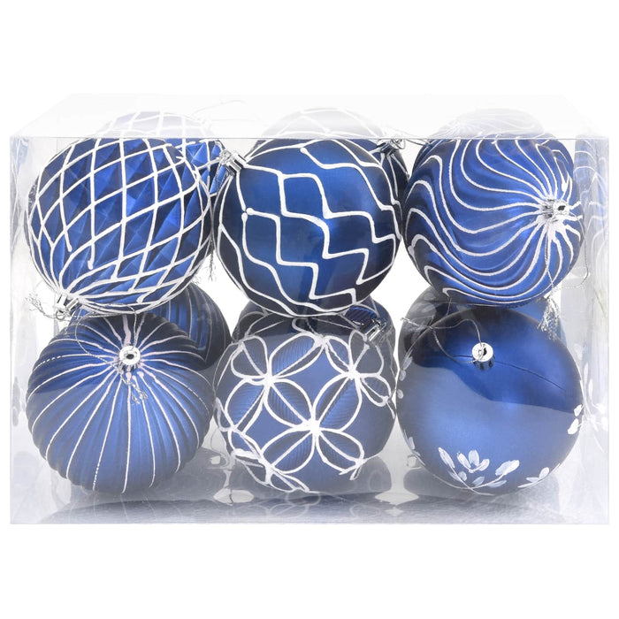 Set de globuri de Crăciun XL 12 buc. Albastru și Alb 10 cm WALTI