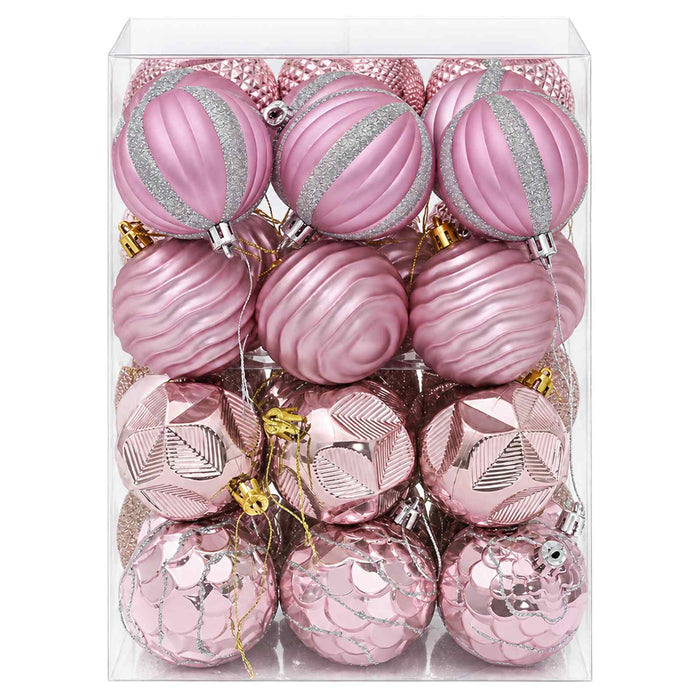 Set de globuri de Crăciun 36 buc. Roz 6 cm Polistiren WALTI