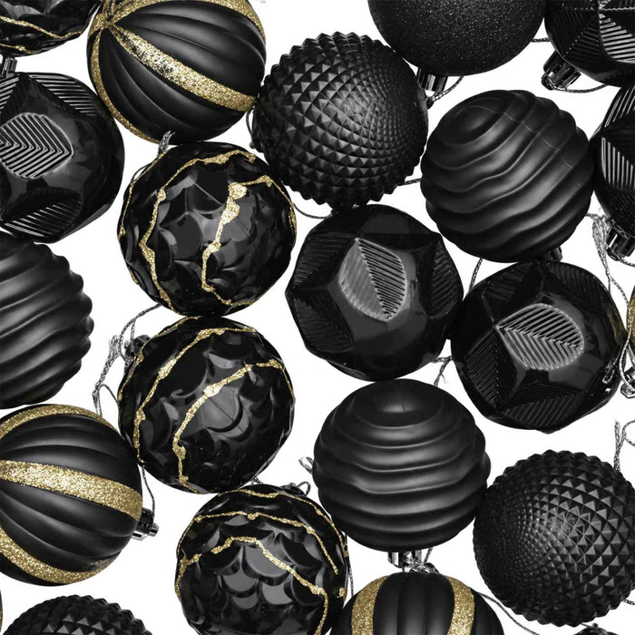 Set de globuri de Crăciun 36 buc. Negru 6 cm Polistiren WALTI