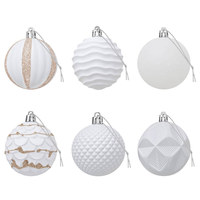 Set de globuri de Crăciun 36 buc. Alb 6 cm Polistiren WALTI