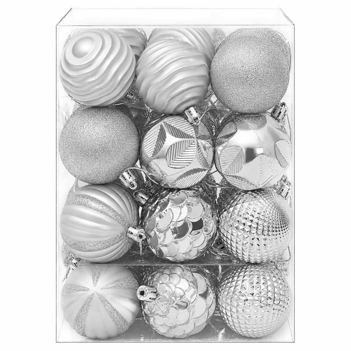 Set de globuri de Crăciun 36 buc. Argintiu 6 cm Polistiren WALTI