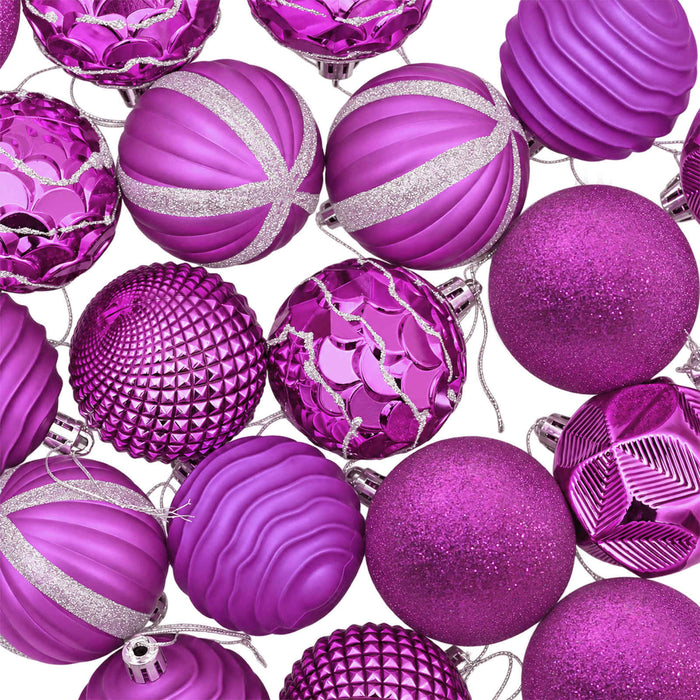 Set de globuri de Crăciun 36 buc. Violet 6 cm Polistiren WALTI
