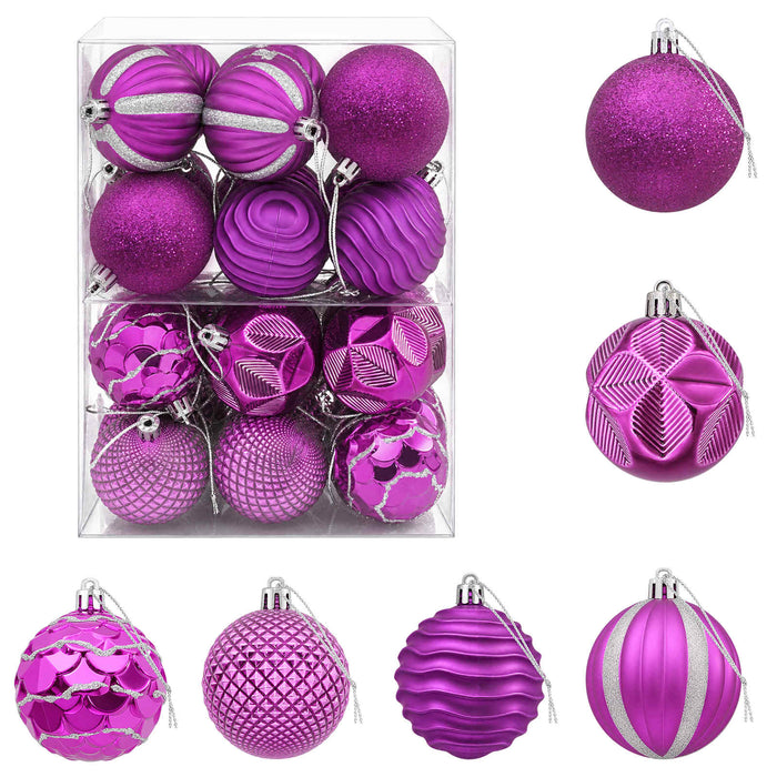 Set de globuri de Crăciun 36 buc. Violet 6 cm Polistiren WALTI