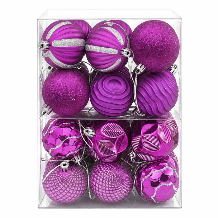 Set de globuri de Crăciun 36 buc. Violet 6 cm Polistiren WALTI