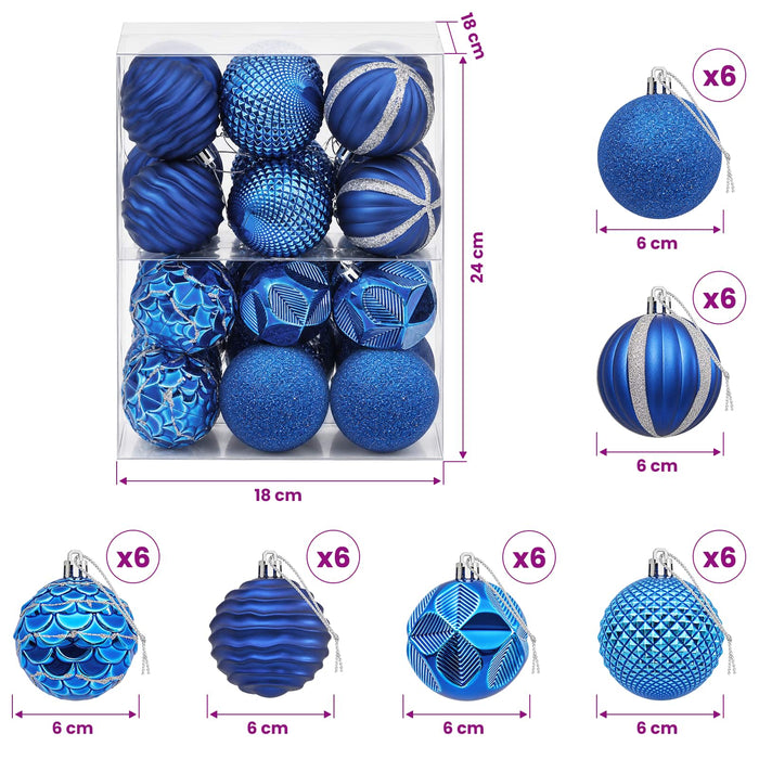 Set de globuri de Crăciun 36 buc. albastru 6 cm Polistiren - WALTI WALTI