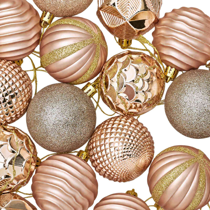 Set de globuri de Crăciun 36 buc. Rose Gold 6 cm Polistiren - WALTI WALTI