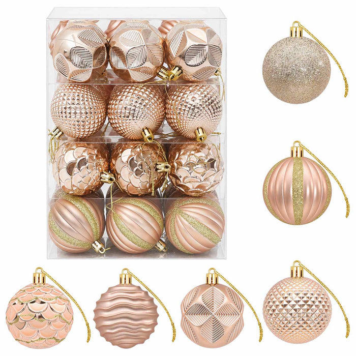 Set de globuri de Crăciun 36 buc. Rose Gold 6 cm Polistiren - WALTI WALTI