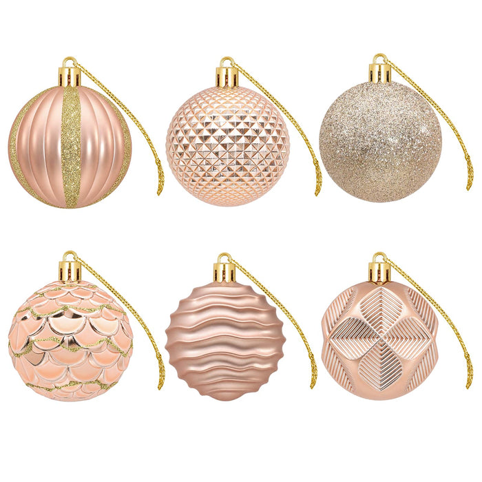 Set de globuri de Crăciun 36 buc. Rose Gold 6 cm Polistiren - WALTI WALTI