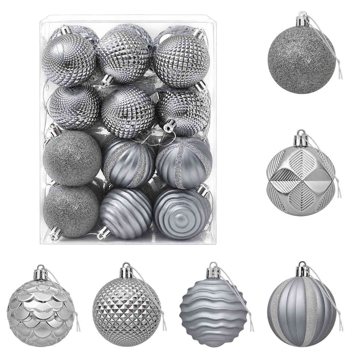Set de globuri de Crăciun 36 buc. Gri 6 cm Polistiren WALTI