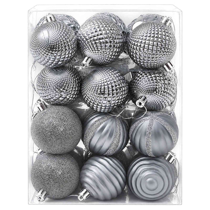 Set de globuri de Crăciun 36 buc. Gri 6 cm Polistiren WALTI