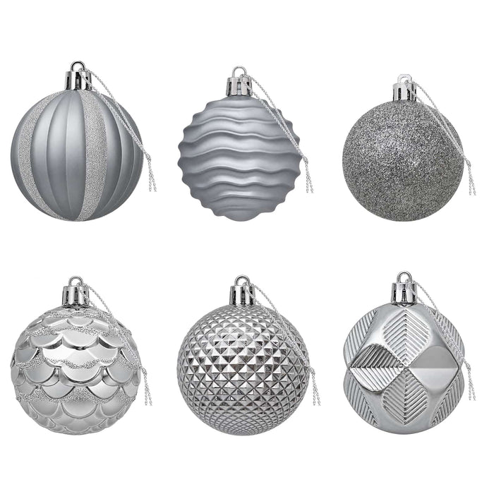 Set de globuri de Crăciun 36 buc. Gri 6 cm Polistiren WALTI