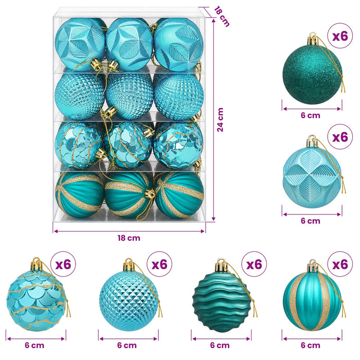 Set de globuri de Crăciun 36 buc. Verde 6 cm Polistiren - WALTI WALTI