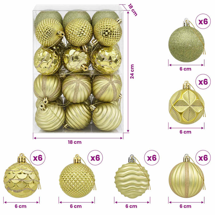 Set de globuri de Crăciun 36 buc. Verde deschis 6 cm Polistiren - WALTI WALTI