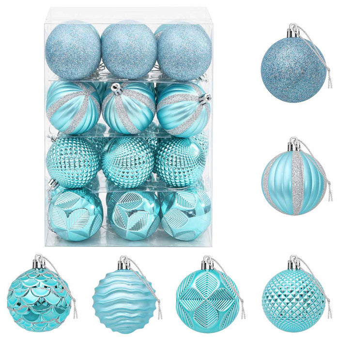 Set de globuri de Crăciun 36 buc. Turcoaz 6 cm Polistiren - WALTI WALTI