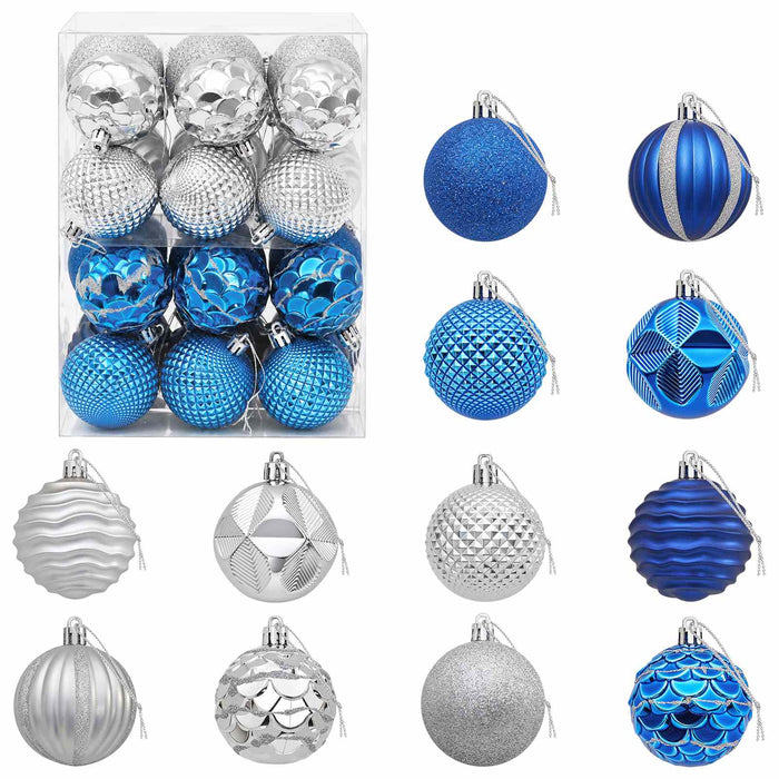 Set de globuri de Crăciun 36 buc. Albastru și argintiu 6 cm - WALTI WALTI