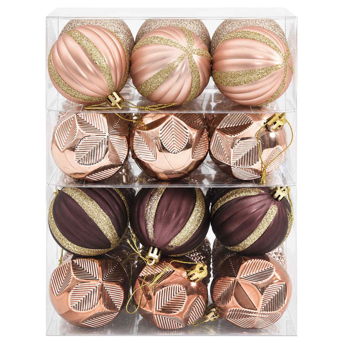 Set de globuri de Crăciun 36 buc. Șampanie și maro 6 cm - WALTI WALTI