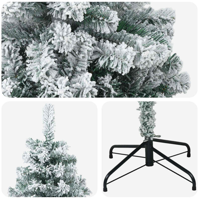 Brad de Crăciun artificial 120 cm PVC și Oțel Verde și alb WALTI