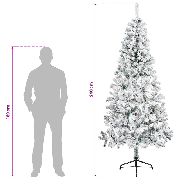 Brad de Crăciun artificial 240 cm PVC și Oțel Verde și alb - WALTI WALTI