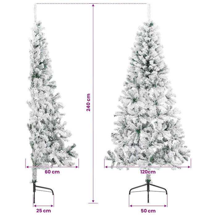 Brad de Crăciun artificial 240 cm PVC și Oțel Verde și alb - WALTI WALTI