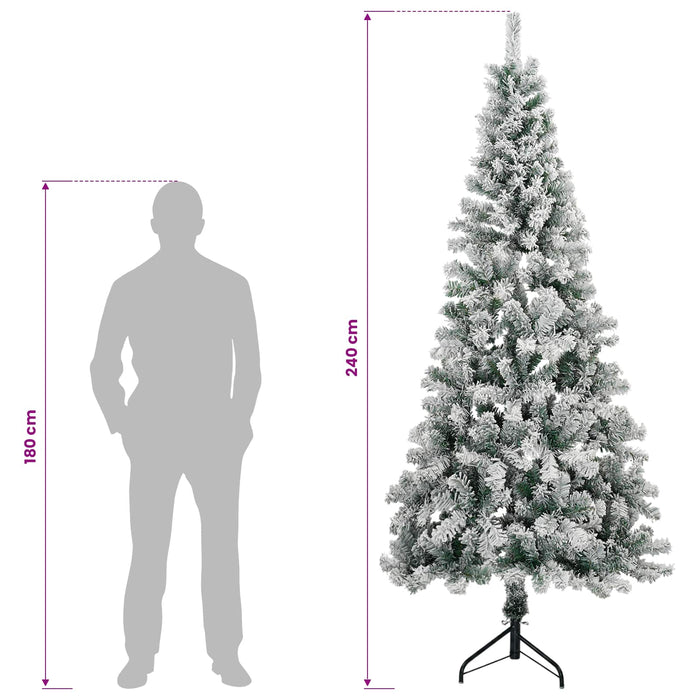 Brad de Crăciun artificial 240 cm PVC și Oțel Verde și alb WALTI
