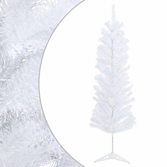 Copac Artificial Slăb de Crăciun 150 cm PVC și Oțel Alb WALTI