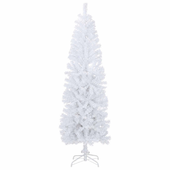 Copac Artificial Slăb de Crăciun 210 cm PVC și Oțel Alb WALTI