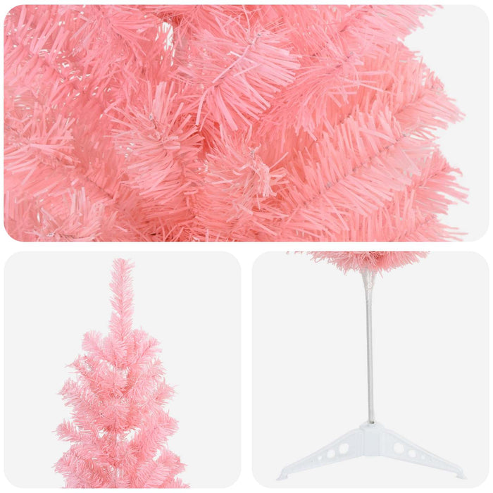 Copac Artificial Slăb de Crăciun 120 cm PVC și Oțel Roz WALTI