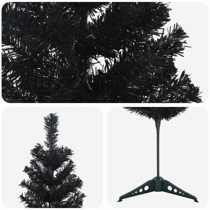 Copac Artificial Slăb de Crăciun 150 cm PVC și Oțel Negru WALTI