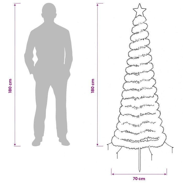 Brad de Crăciun LED, din beteală, cu țăruș EKENAS 180 cm - WALTI WALTI