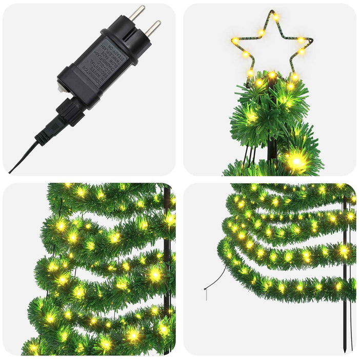 Brad de Crăciun LED, din beteală, cu țăruș EKENAS 400 cm WALTI