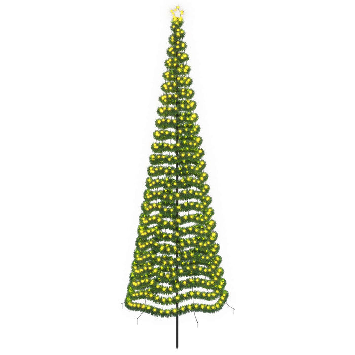 Brad de Crăciun LED, din beteală, cu țăruș EKENAS 400 cm WALTI