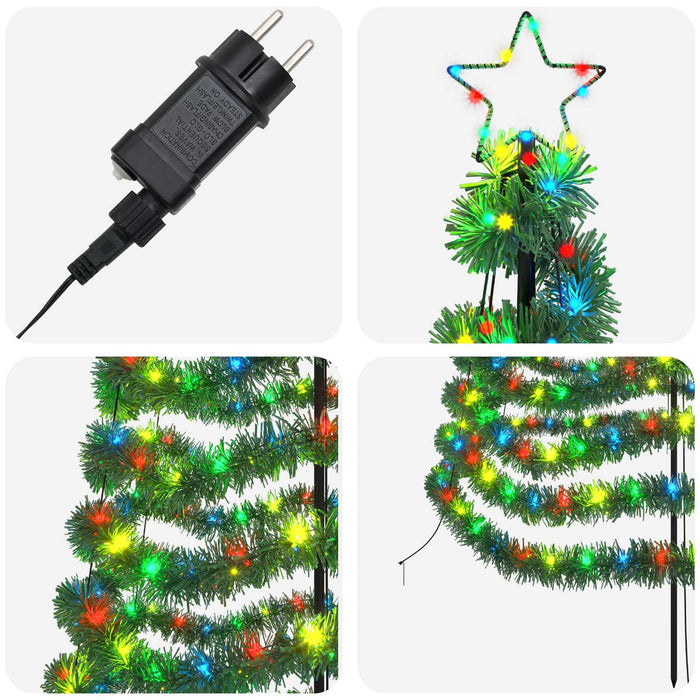 Brad de Crăciun LED, din beteală, cu țăruș EKENAS 400 cm WALTI