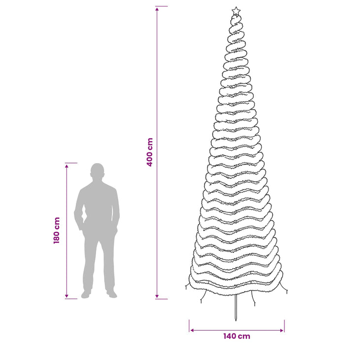 Brad de Crăciun LED, din beteală, cu țăruș EKENAS 400 cm WALTI