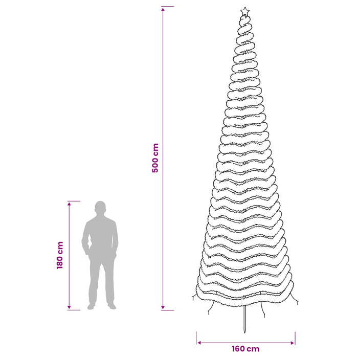 Brad de Crăciun LED, din beteală, cu țăruș EKENAS 500 cm WALTI