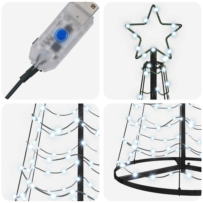 Brad de Crăciun spiralat cu LED, cu bază EKENAS 180 cm WALTI