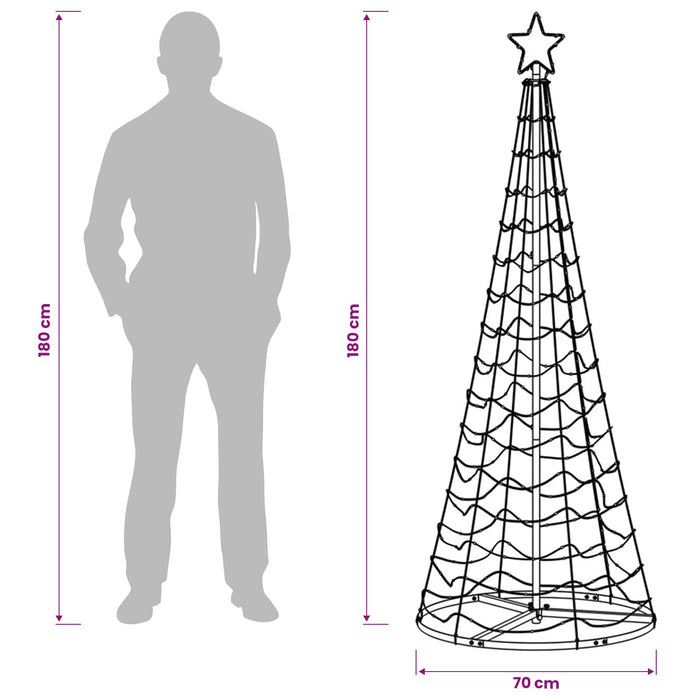 Brad de Crăciun spiralat cu LED, cu bază EKENAS 180 cm WALTI