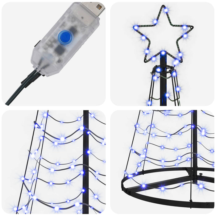 Brad de Crăciun spiralat cu LED, cu bază EKENAS 180 cm WALTI