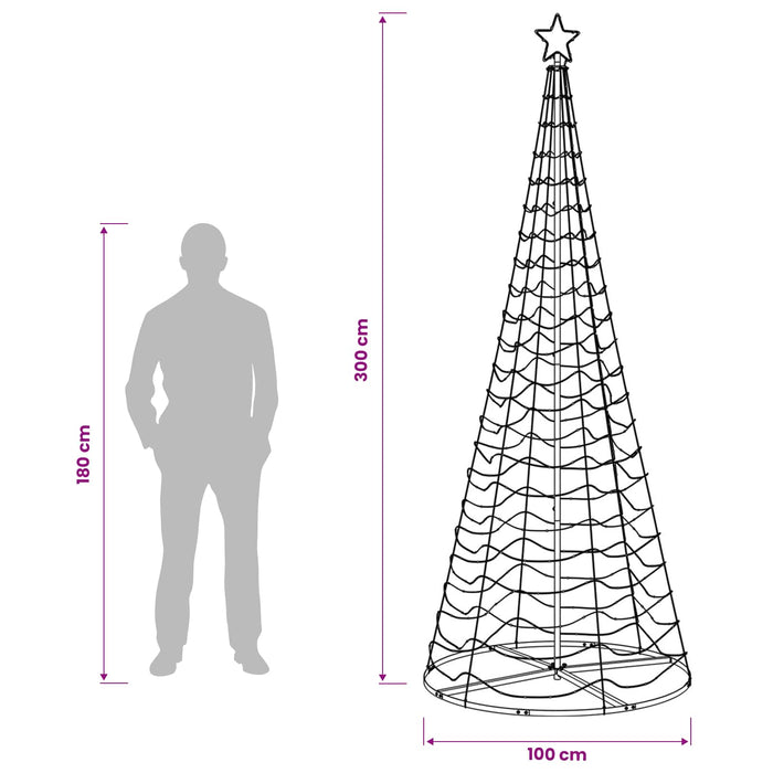 Brad de Crăciun spiralat cu LED, cu bază EKENAS 250 cm WALTI