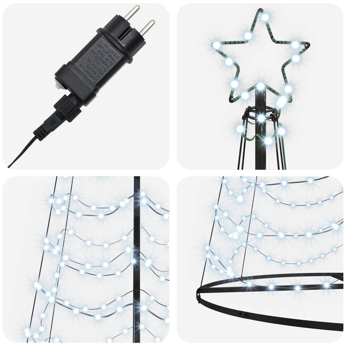 Brad de Crăciun spiralat cu LED, cu bază EKENAS 400 cm WALTI