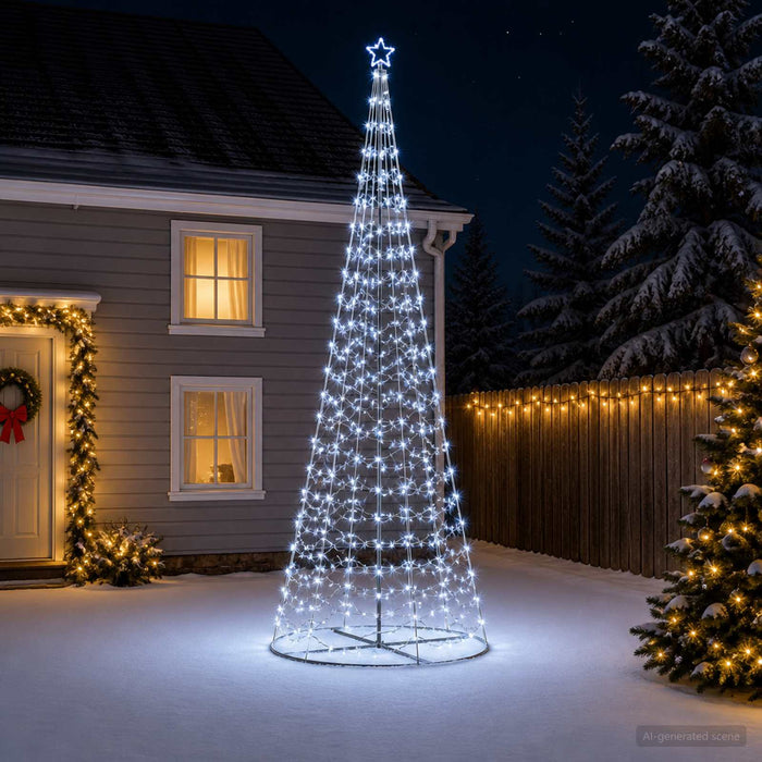 Brad de Crăciun spiralat cu LED, cu bază EKENAS 400 cm WALTI