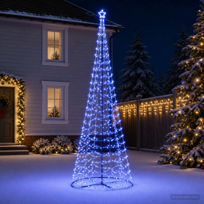 Brad de Crăciun spiralat cu LED, cu bază EKENAS 400 cm WALTI